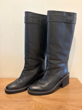 Helmut Lang Black Leather Riding Boots
(B3)